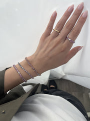 Zigzag Multi Colored Sapphire Pears with Diamond Droplets Bracelet - HIBA JABER