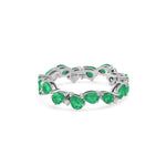 Load image into Gallery viewer, Zigzag Pear Green Emeralds Droplet Ring - HIBA JABER
