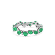 Zigzag Pear Green Emeralds Droplet Ring - HIBA JABER