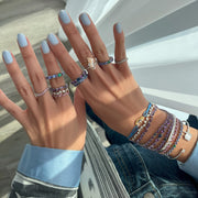 Zigzag Pear Purple Amethyst Droplet Ring - HIBA JABER