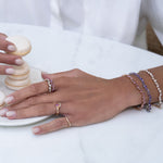 Load image into Gallery viewer, Zigzag Pear Red Rubies Droplet Ring - HIBA JABER
