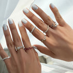 تحميل الصورة في عارض المعرض, Zigzag Pear Red Rubies Droplet Ring - HIBA JABER

