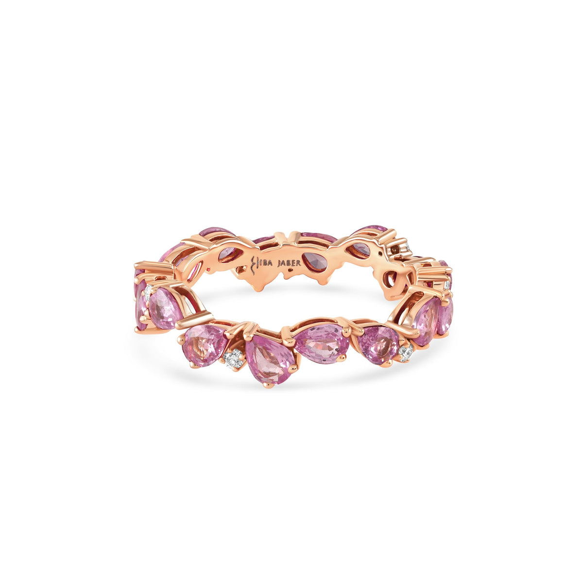 Zigzag Pear Pink Sapphires Droplet Ring – HIBA JABER